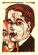 Ernst Ludwig Kirchner Man's head - Selfportrait oil painting on canvas